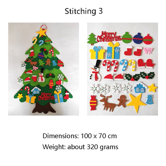 Handmade Felt Christmas Tree Decoration Children DIY Christmas Decorations, Style: Stitching 3 by bashfashion