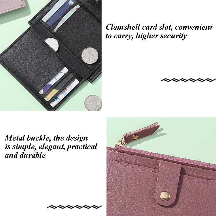 Women Short Type Wallet Thin Cute Simple Student Coin Purse(Blue) by bashfashion