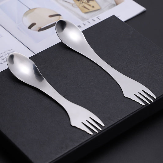 Stainless Steel Western Tableware Creative 3 In 1 Spoon Forked Tableware by bashfashion