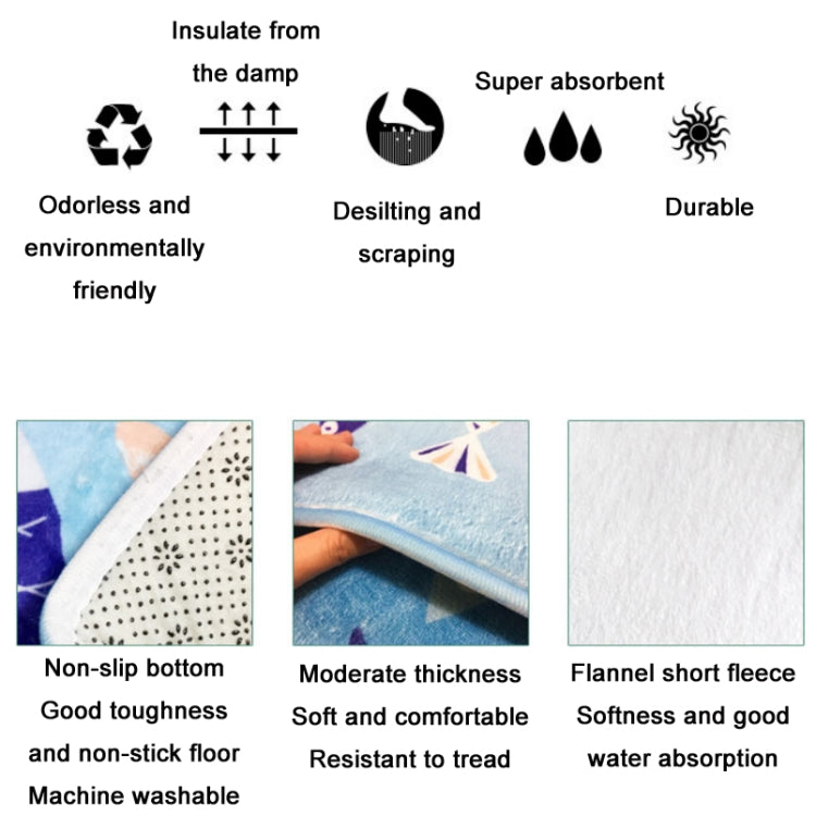 Bathroom Door Absorbent Floor Mat Bedroom Coral Velvet Non-Slip Mat, Size: 60x40cm(Big Black Spot) by bashfashion