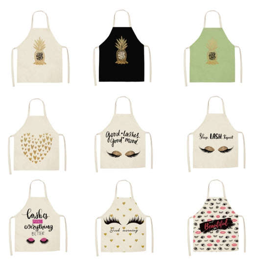 2 PCS Kitchen Linen Heart-Shaped Letters Fashion Sleeveless Apron, Specification: 45x56 cm(MeI6036) by bashfashion