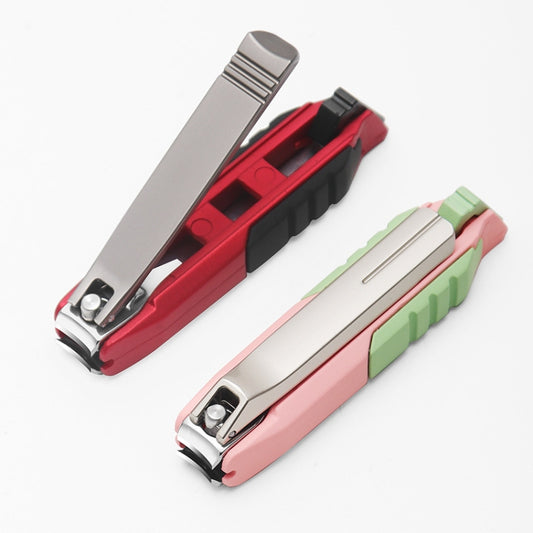 Anti-splash Nail Clippers Multifunctional Mobile Phone Holder Nail Clippers,Style: Red Suit by bashfashion
