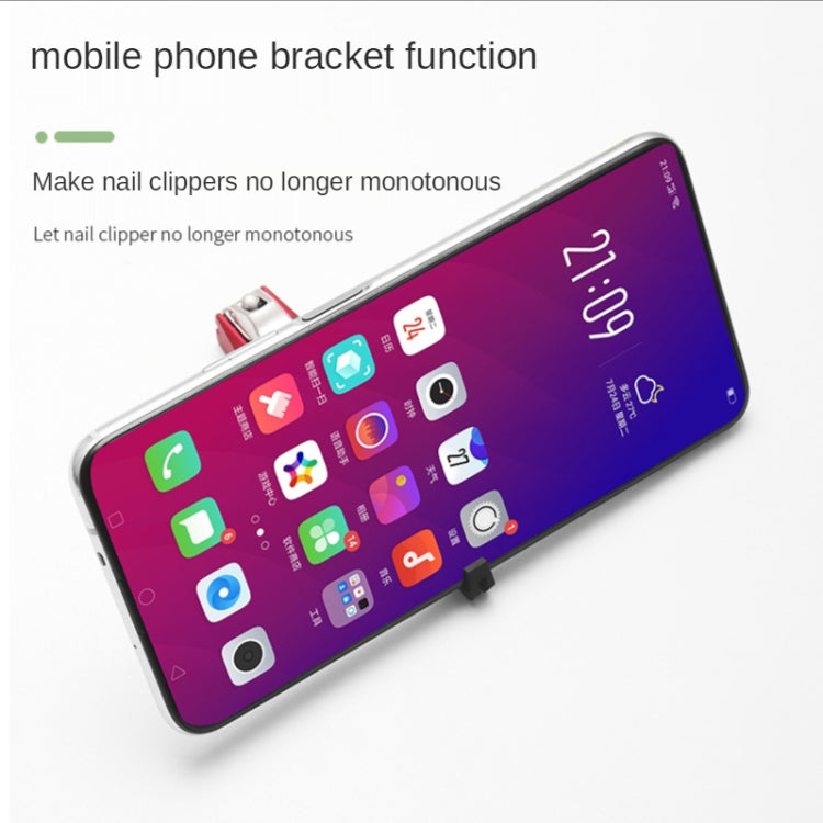 Anti-splash Nail Clippers Multifunctional Mobile Phone Holder Nail Clippers,Style: Red Suit by bashfashion