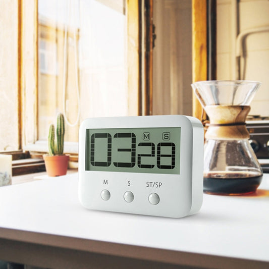 118S LCD Digital Display Countdown Timer Large Screen Kitchen Timer(White) by bashfashion