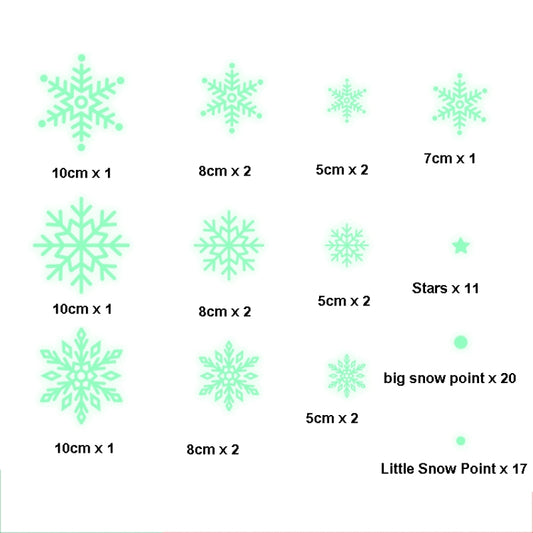 1set Christmas Luminous Fluorescent Snowflake Decoration Sticker,Style: BQ029 Enhanced Static Electricity by bashfashion