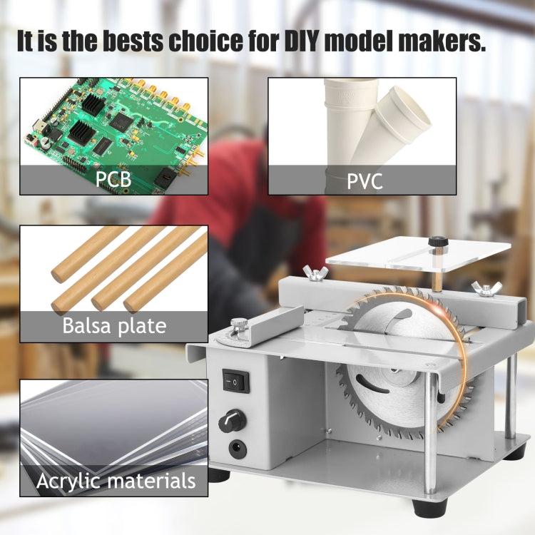 150W Miniature Precision Table Saw Mini Chainsaw Portable Woodworking Sliding Table Saw Multifunctional Cutting Machine, AU Plug by bashfashion