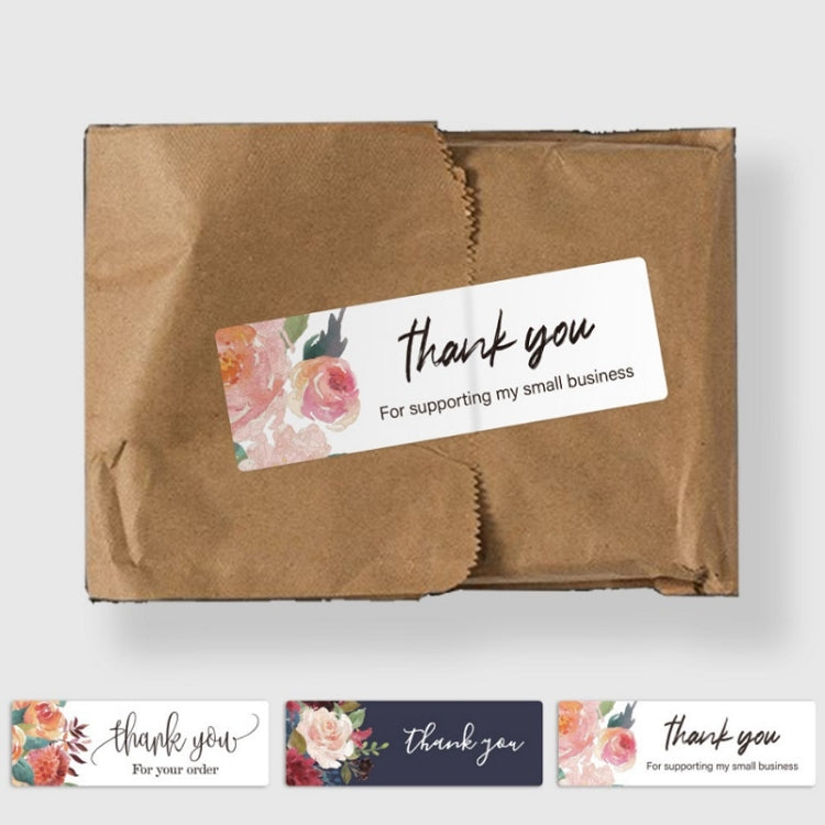 10 PCS Thank You Flower Sticker Gift Wrap Sealing Sticker, Size: 1x3 Inch(A-415) by bashfashion