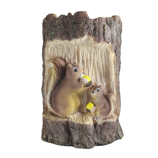 Solar Squirrel Tree Stump Christmas Decoration Light Garden Holiday Atmosphere Outdoor Landscape Light(Warm Light) by bashfashion