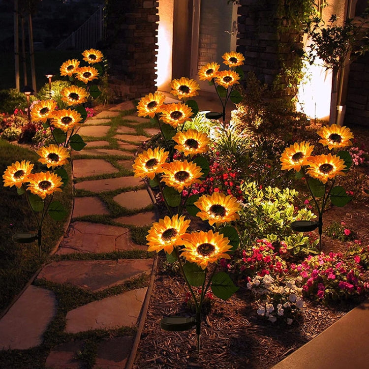 Solar Sunflower Decoration Light LED Garden Lawn Landscape Light, Specification: Single Head by bashfashion