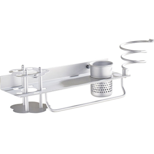 Space Aluminum Golden Hair Dryer Rack With Toothbrush Holder by bashfashion