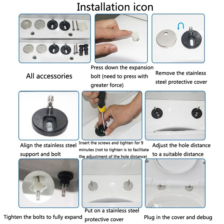 1 Pair 3903 Zinc Alloy Toilet Seat Hinge Installation Nut Quick Release Installation Screw(Toilet Cover Accessories) by bashfashion
