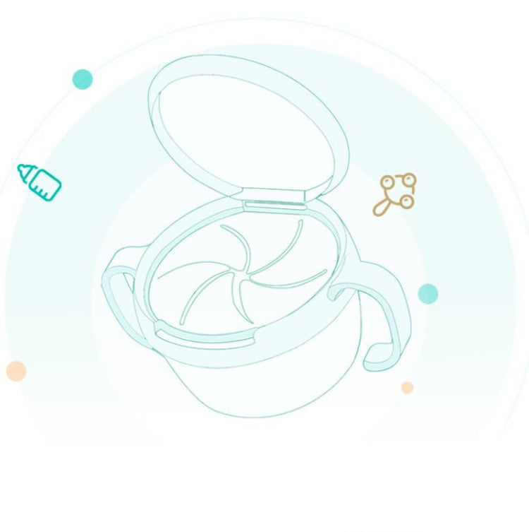 Baby Snacks Bowl Children Kids Food Storage Dishes Anti Spill 360 Rotate Baby Solid Feeding Plate Tableware Baby Feeding Stuff(Yellow) by bashfashion