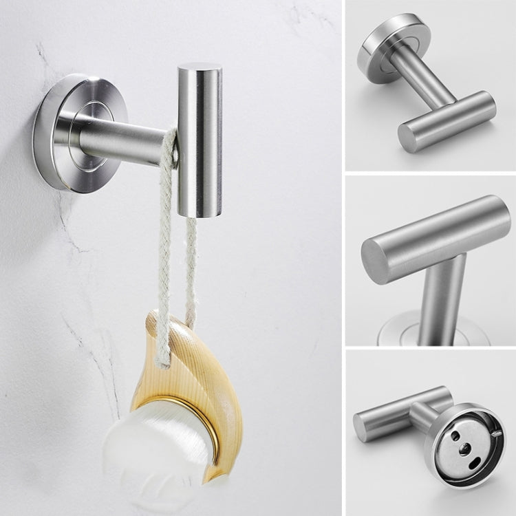 304 Stainless Steel With Grooved Bathroom Pendant Bathroom Shelf,Style: Wire Drawing Hook by bashfashion