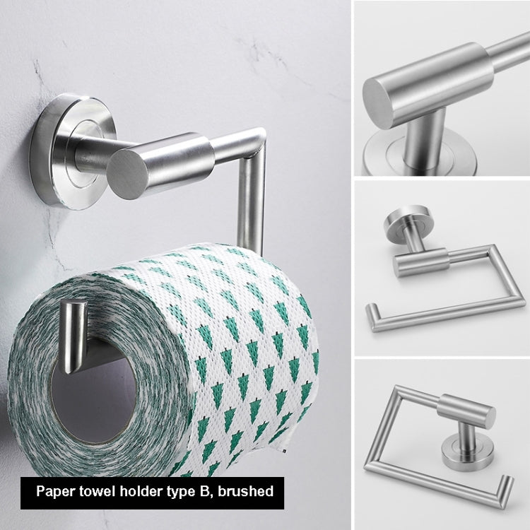 304 Stainless Steel With Grooved Bathroom Pendant Bathroom Shelf,Style: Paper Towel Holder B by bashfashion