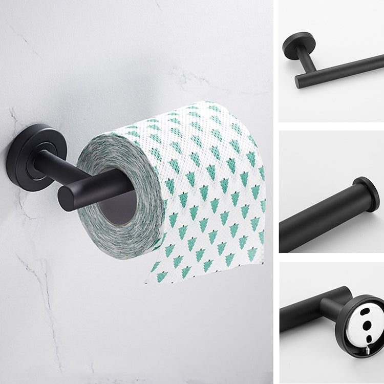 304 Stainless Steel With Grooved Bathroom Pendant Bathroom Shelf,Style: Black Paper Towel HolderA by bashfashion