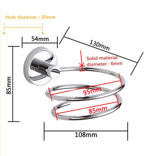 Hair Dryer Bracket Bathroom Hairdressing 304 Stainless Steel Rack by bashfashion