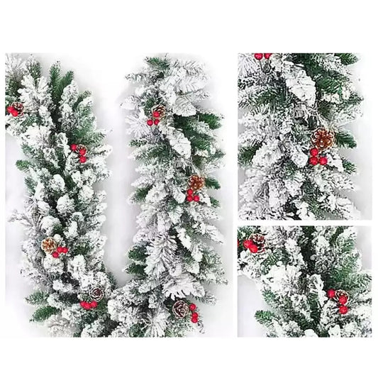 Christmas Decoration Door Hanging Long Flocking Rattan, Specification: 2.7 Meters by bashfashion