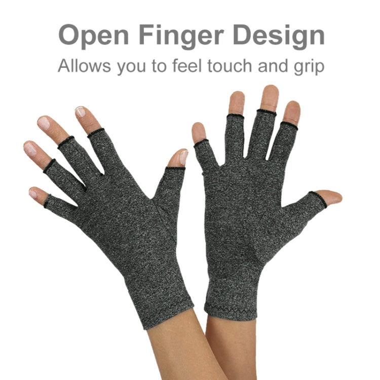Half Finger Cycling Gloves Arthritis Pressure Health Gloves High Elastic Breathable Anti-edema Rehabilitation Riding Glov, Size:L (Gray) by bashfashion