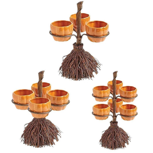 Halloween Pumpkin Snack Bowl Stand Decorative Storage Rack,Style: Six Cups Set by bashfashion