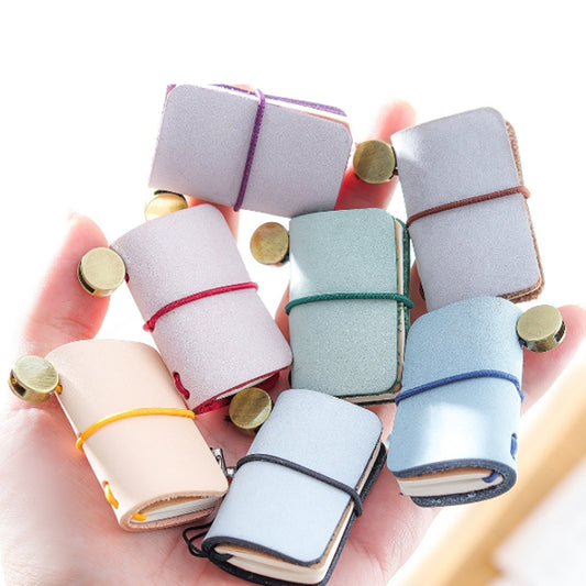 Ultra-Small Mini TN Hand Account Book Leather Notebook Portable Travel Diary(Fog Wax Brown) by bashfashion