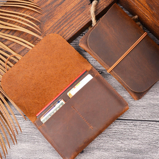 Crazy Horse Skin Passport Bag Document Holder Retro Boarding Pass Wallet Card Holder(Brown) by bashfashion