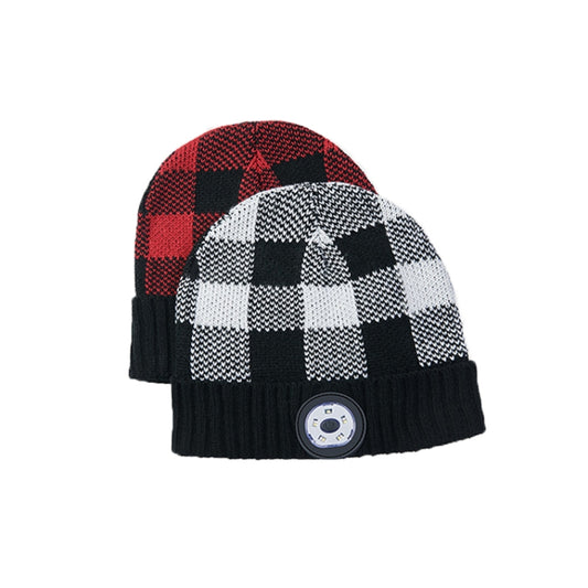 M3-BL Bluetooth LED Music Headset Hat Lady Warm Night Lighting Hat(Black White) by bashfashion