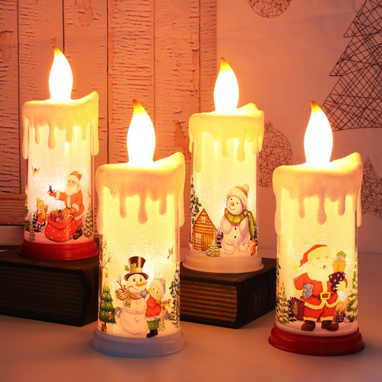 Christmas Decoration Night Light LED Simulation Flame Candle Light(A-Santa Claus) by bashfashion