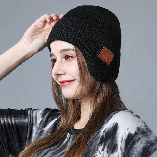 TR Ear-Covered Bluetooth Music Hat 5.0 Binaural Stereo Headphone Cap(Black) by bashfashion