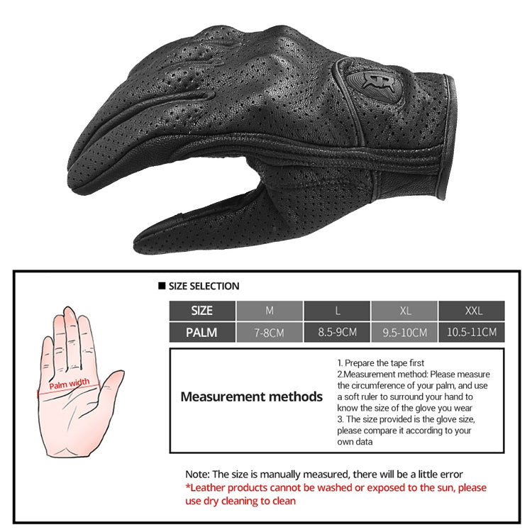 GHOST RACING GR-ST06 Breathable Touch Screen Motorcycle Riding Leather Gloves Anti-Fall Locomotive Gloves, Size: L(Black) by GHOST RACING