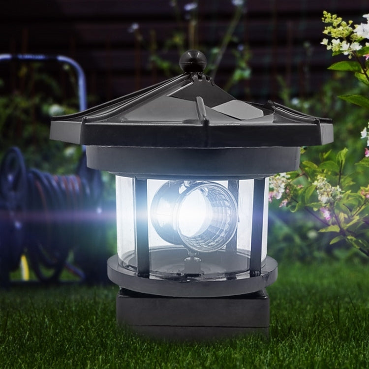 Outdoor Waterproof LED Solar Rotating Lighthouse Garden Decoration Induction Landscape Light(Red) by bashfashion