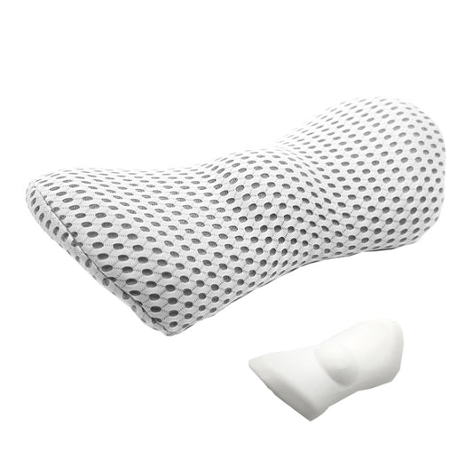 Car Supplies Lumbar Support Memory Foam Car Backrest Lumbar Cushion Seat Cushion Lumbar Pillow, Colour: 4D Grid Light Gray by bashfashion