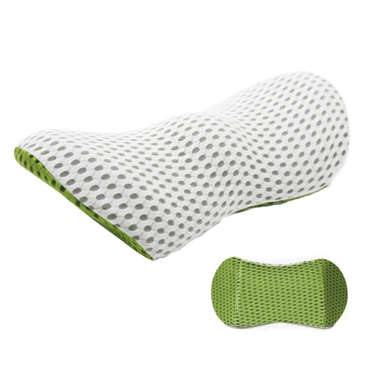 Car Supplies Lumbar Support Memory Foam Car Backrest Lumbar Cushion Seat Cushion Lumbar Pillow, Colour: Green+Light Gray by bashfashion