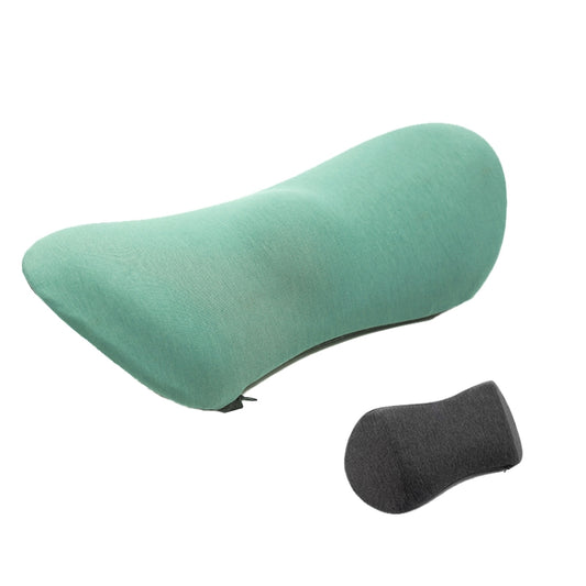 Car Supplies Lumbar Support Memory Foam Car Backrest Lumbar Cushion Seat Cushion Lumbar Pillow, Colour: Matcha Green+Dark Gray by bashfashion