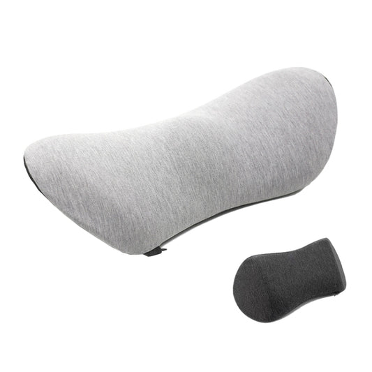 Car Supplies Lumbar Support Memory Foam Car Backrest Lumbar Cushion Seat Cushion Lumbar Pillow, Colour: Light Gray+Dark Gray by bashfashion