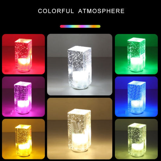 Square Colorful LED Crystal Lamp Bar Atmosphere Decorative Light (Green Light) by bashfashion