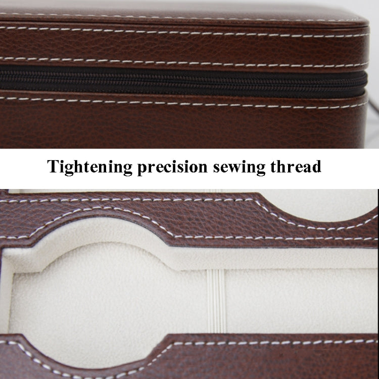 8-Digit Watch Storage Box Watch Display Box Portable Watch Travel Bag, Specification: 24 x 18 x 6cm(Black) by bashfashion