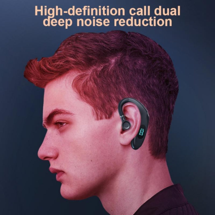 Q20 Bluetooth 5.2 Business Digital Display Sports Earhook Stereo Earphone(Pink) by bashfashion