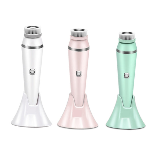 4-In-1 Electric Facial Cleansing Brush To Clean Pores And Blackheads Makeup Remover Brush Waterproof Silicone Cleansing Instrument(White) by bashfashion