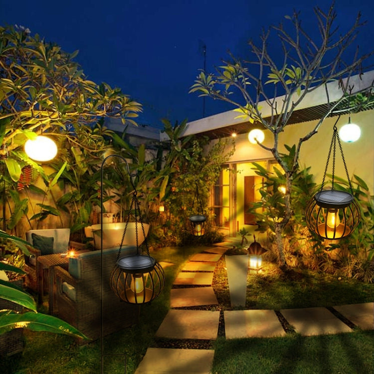 Solar Pumpkin Lantern Outdoor Hanging Garden Courtyard Villa Decoration LED Light by bashfashion