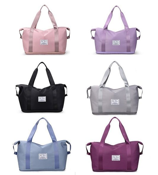 Travel Bag Large Capacity One-Shoulder Handbag Sports Gym Bag Dry And Wet Separation Duffel Bag(Taro Purple) by bashfashion