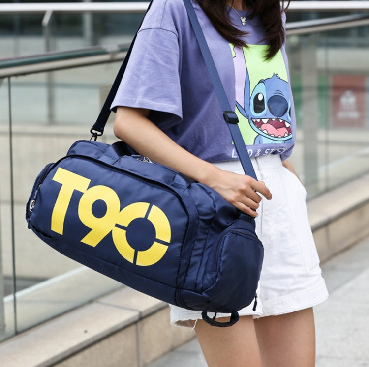 Sports Fitness Bag Large Capacity Luggage Bag Dry Wet Separation With Shoes Position Hand-Held Backpack Travel Bag(Pink White) by bashfashion