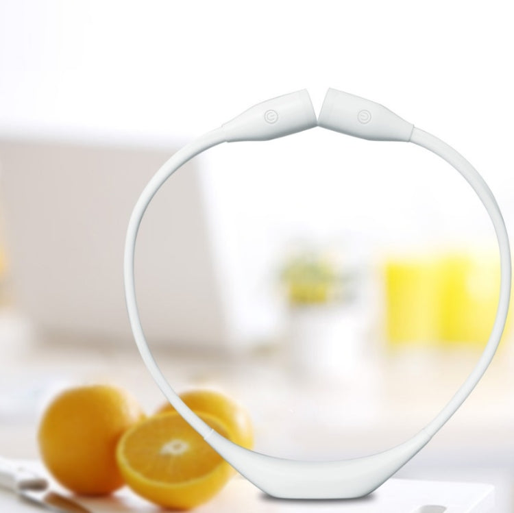 Student Eye Protection Reading LED Neck Hanging Light USB Rechargeable Outdoor Night Running Portable Light,Specification: Stepless Dimming Three-color Temperature(White) by bashfashion