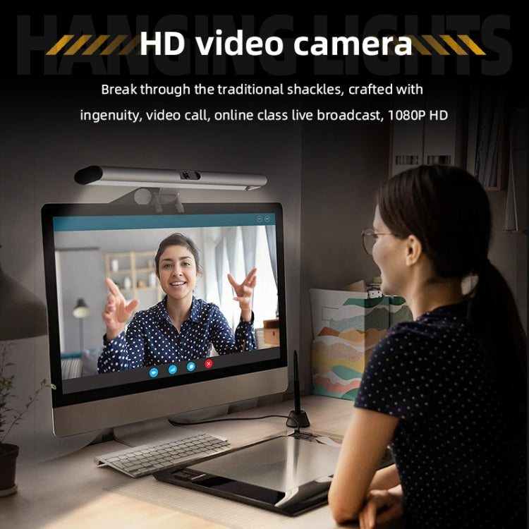 S1 Computer Monitor Screen Hanging Lamp LED Eye Protection Light, Style: Camera + Microphone Version by bashfashion