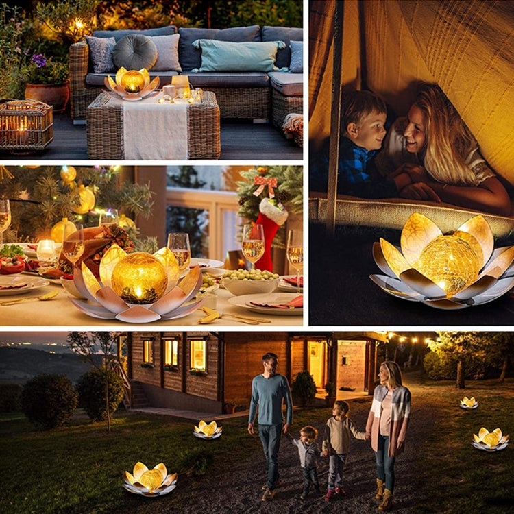 Lotus Solar Courtyard Lamp Outdoor Garden Decoration Light(Blue) by bashfashion