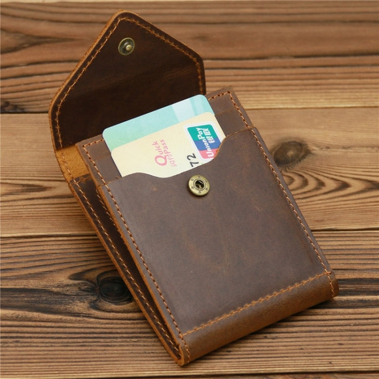 1071 Men Crazy Horse Leather Driver License Storage Wallet(Dark Brown) by bashfashion