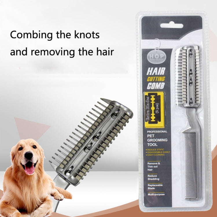 92502 2 PCS Pet Cleaning Dead Hair Hair Removal Knife Soft Hair Removal Comb by bashfashion