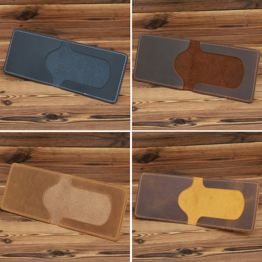 1063 Leather Driving License Holder Retro Wallet(Yellow Brown) by bashfashion