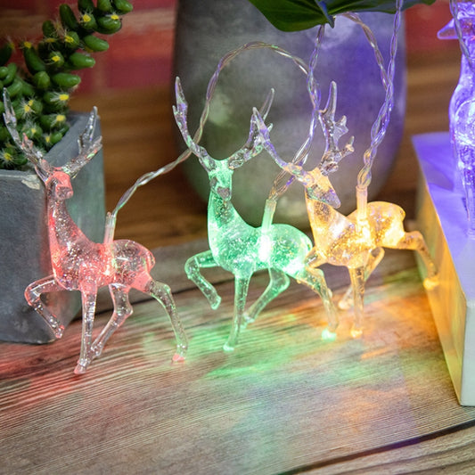 Christmas Elk String Lights Holiday Decoration, Spec: 6m 40 LEDs USB Power(Colorful Light) by bashfashion