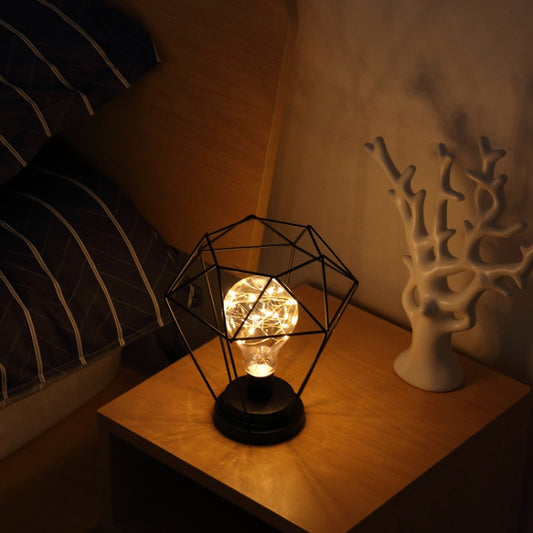 Retro Decoration Lantern Wrought Iron Hollow Night Light(Diamond) by bashfashion