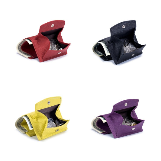 CL-2753 Leather RFID Short Coin Purse Wallet(Lemon Yellow) by bashfashion